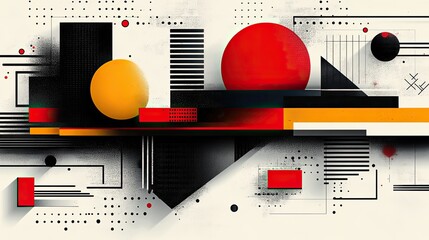 Poster - Abstract geometric shapes, vibrant colors, modern design, digital art, background, graphic elements, ideal for posters, websites, or social media