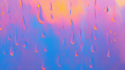 Poster - Vibrant raindrops on window with abstract colorful background