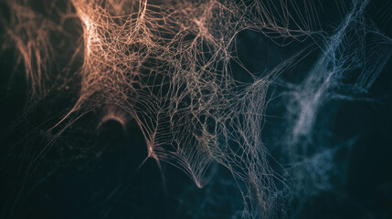 Poster - Intricate spiderweb texture with delicate threads for creative background design