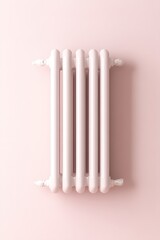 Poster - A sleek radiator icon features smooth edges and soft lighting, designed in a minimalist style. The neutral background enhances its modern aesthetic, perfect for branding purposes