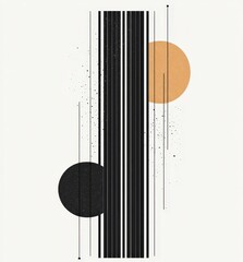 Poster - Abstract design featuring contrasting circles and vertical lines on a light background, creating a modern aesthetic.