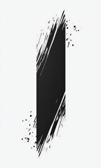 Poster - Abstract black shape with textured white edges, creating a modern and artistic design element on a light background.