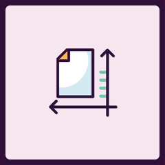 Poster - Stylized document with directional arrows, simple data representation graphic