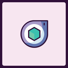 Poster - Stylized Isometric Cube Graphic Design Element with Modern Aesthetic