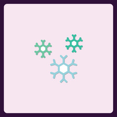 Poster - Pastel Snowflake Icon Set for Winter Designs and Festive Backgrounds