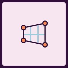 Poster - Abstract geometric representation, simple visual icon with connected nodes