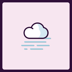 Poster - Stylized Cloud and Fog Graphic Representation Minimalist Weather Icon