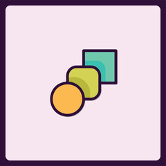 Poster - Geometric Abstract Icon Depicting Circular Square Overlapping Design Element