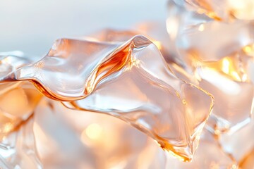 Poster - Experience a stunning display of amber that refracts light into vibrant golden, red, and orange hues. The blurred background creates a dreamy atmosphere ideal for luxury designs