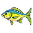 © Mohammed - Vibrant illustration of a mahi-mahi, showcasing its bright yellow, green, and blue hues.  A detailed depiction of this popular game fish.
