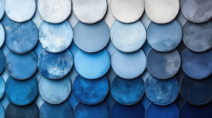Poster - Abstract circles of varying shades of blue, design elements, possible use for wallpaper, fabric, or fashion