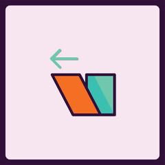 Poster - Colorful geometric arrow pointing left direction concept icon design