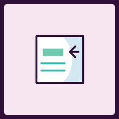 Poster - Simplified document navigation symbol with an arrow pointing back easily