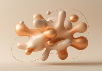 Poster - Abstract organic shapes in soft colors creating a modern design element