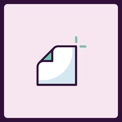 Poster - Minimalist stylized representation of a document icon with clean lines and colors