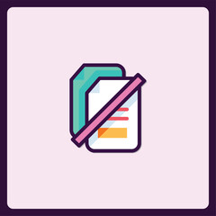 Poster - Prohibited documentation icon symbolizing restriction or cancellation concept