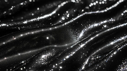 Poster - Shimmering silver gray oil texture with high fidelity details