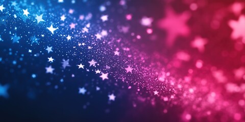 Poster - Colorful starry background creates a magical atmosphere with vibrant hues of blue and pink sparkling lights