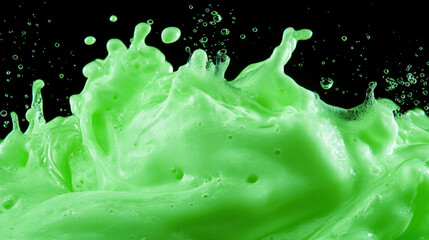 Poster - Vivid lime green oil splash in motion for abstract and creative design