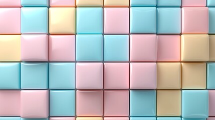 Poster - Pastel Cubes Abstract Background Texture