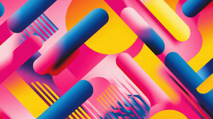 Leinwandbilder - Vibrant abstract background with overlapping geometric shapes and dynamic colors