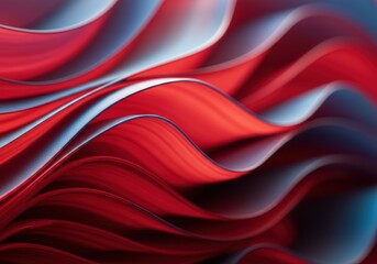 Poster - Abstract waves of red and blue creating a dynamic visual flow