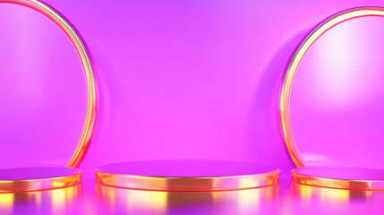 Poster - Abstract geometric design with circular shapes and vibrant colors for digital and print media