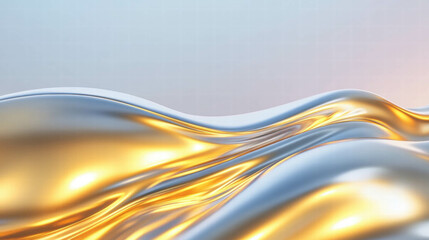 Poster - Liquid metal waves in abstract design for modern aesthetic projects