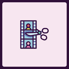Poster - Filmmaking scissors clip icon for video editing and content creation
