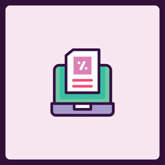 Poster - Colorful Laptop Icon Depicting Online Financial Document Analysis Solution