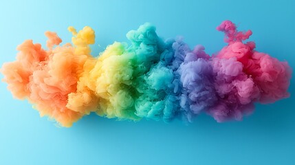 Poster - Rainbow Color Cloud Abstract Background Texture