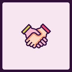 Poster - Artistic handshake symbol, illustrating cooperation and mutual agreement