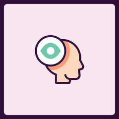 Poster - Conceptual insight illustration featuring a head silhouette with eye icon