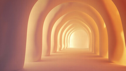 Poster - Abstract architectural background featuring textured arches in warm tones for interior design concepts