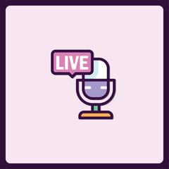 Poster - Colorful Live Broadcast Icon Design for Streaming and Podcasting Platforms