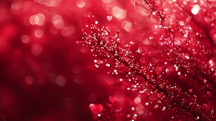 Poster - Red Plant Macro Photography Romantic Bokeh Background