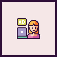 Poster - Digital advertising icon representing online marketing and promotion activity