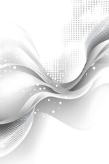 Aufkleber - Elegant white and grey abstract background with flowing lines and dotted patterns