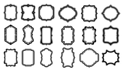 Aufkleber - A set of simple vintage style frames