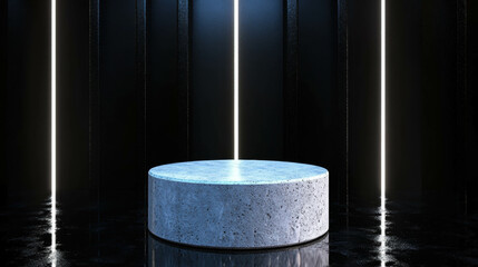 Poster - Abstract concrete cylinder in modern minimalist setting for artistic design