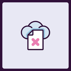 Poster - Delicate cloud storage deletion icon, representing file removal error