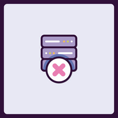 Poster - Server error icon displaying data storage issue with deletion mark