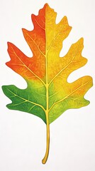 autumn leaf illustration on white background
