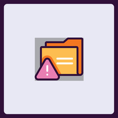 Poster - Warning Alert Folder with Attention Sign: Illustrative Concept for Errors