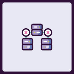 Poster - Visually appealing server architecture icon representing network connectivity