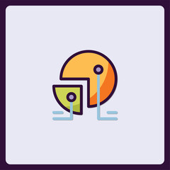 Poster - Colorful Pie Chart Icon Depicting Business Data Analysis and Growth Trends