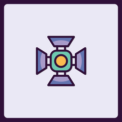 Poster - Stylized Lighting Equipment Icon for Photography and Film Production projects