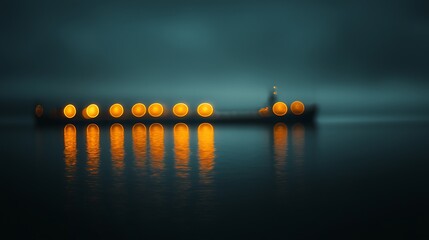 Poster - Serene Nighttime Vessel on Calm Water