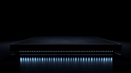 Poster - futuristic tech showcase: a minimalist composition of a sleek, illuminated platform, highlighting th