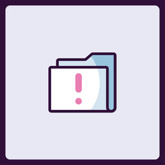 Poster - Alert icon on folder emphasizing system error or important notification